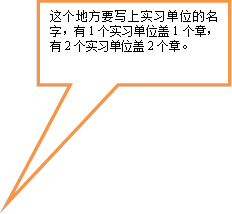 这个地方要写上实习单位的名字，有1个实习单位盖1个章，有2个实习单位盖2个章。